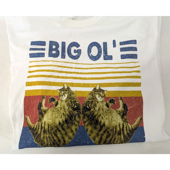 Big Ole Kitties Mens Short Sleeve T Shirt White Size XL - Picture 5 of 8